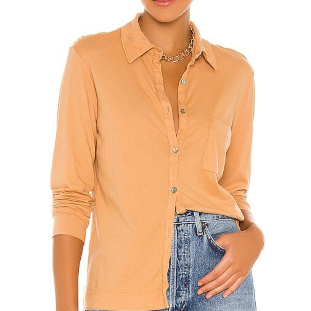 LA Made new with tags coral pink button up top blouse xs small